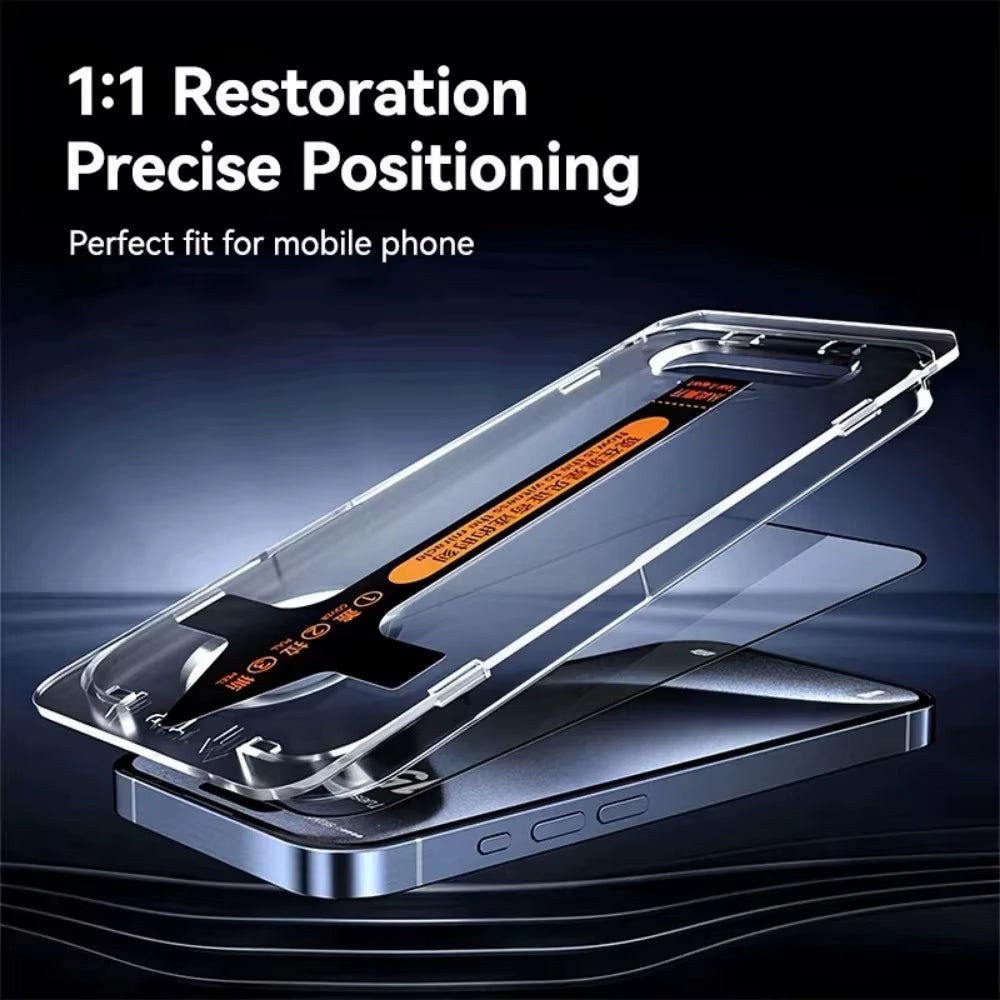 1/2Pcs HD Glass for  16 15 14 13 12 11 Pro Max Screen Protector 16 plus HD with Installing Cover HD Dust-Proof Glass